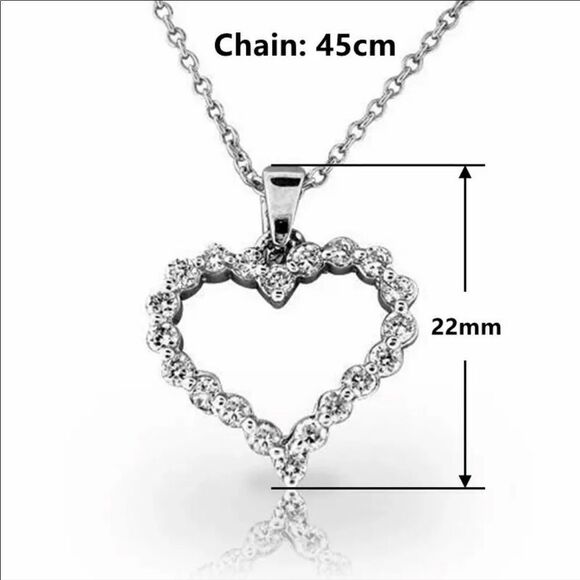 The Valentina Crystal heart and 925 pendant necklace - Picture 6 of 9